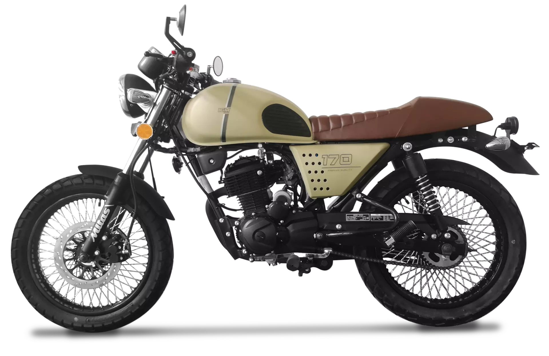 IGM Connect cafe racer 170 beige lateral